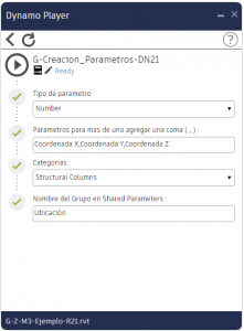 Creación de parámetros 1-min